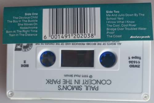 Paul Simon`s concert in the park tape (cassette one)