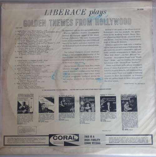 Liberace plays golden themes from Hollywood LP