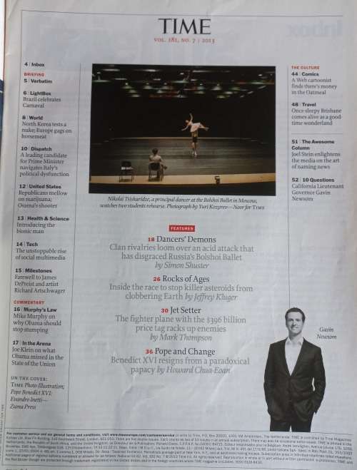 Time magazine February 25, 2013
