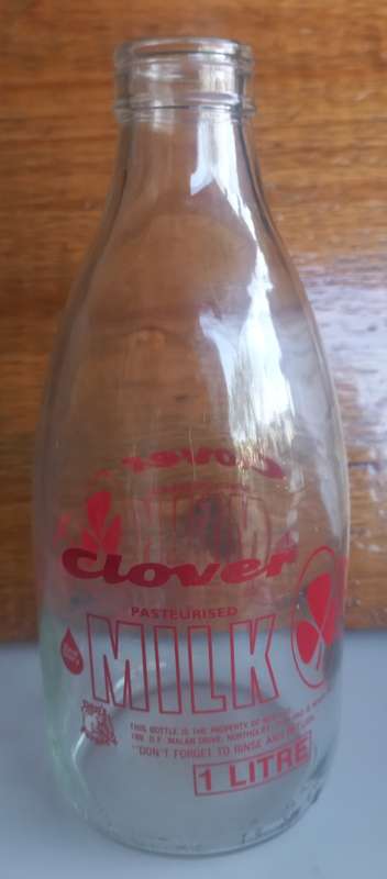 Vintage 1 litre Clover milk bottle