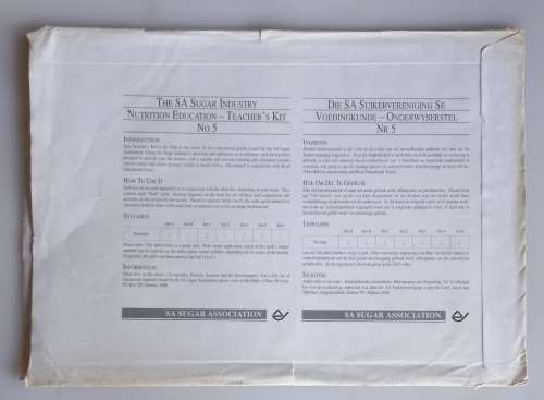 The SA sugar industry nutrition education teacher`s kit no 5 - 8 x Vintage school posters
