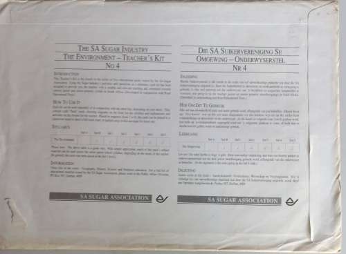 Vintage school posters x 8: The SA sugar industry The environment teacher`s kit no 4
