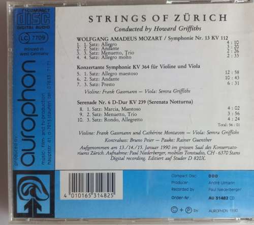 Mozart - Strings of Zurich cd