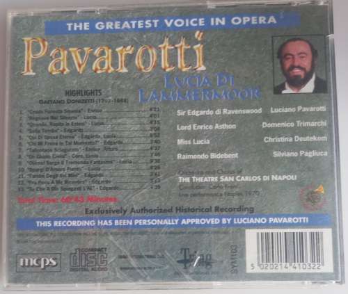 Pavarotti - Lucia di lammermoor cd