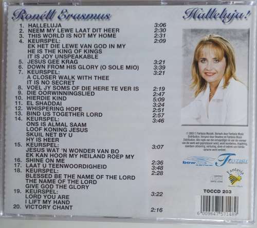 Ronell Erasmus - Halleluja cd
