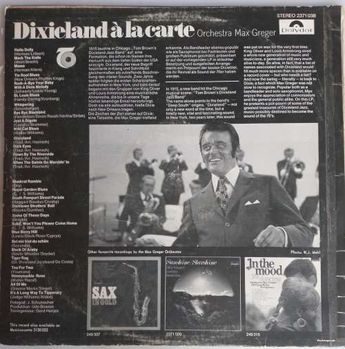 Dixieland a la carte - Orchestra Max Greger LP