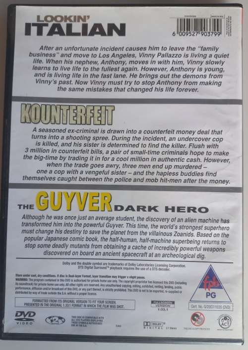 3 Blockbuster movies on one dvd