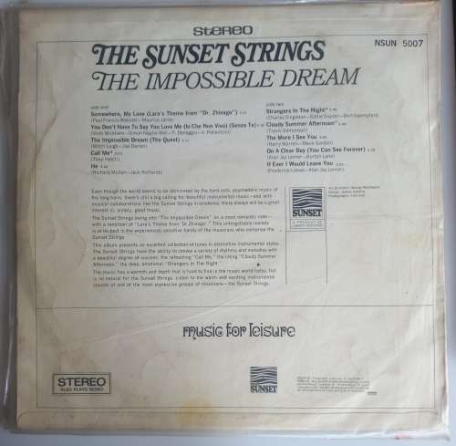 The sunset strings - The impossible dream LP