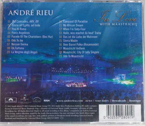 Andre Rieu - In love with maastricht cd