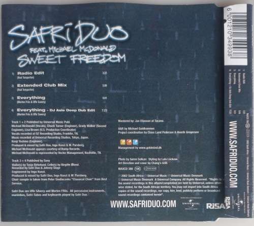 Safri Duo - Sweet freedom cd