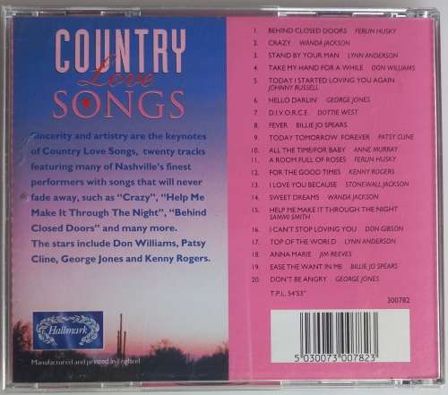 Country love songs cd