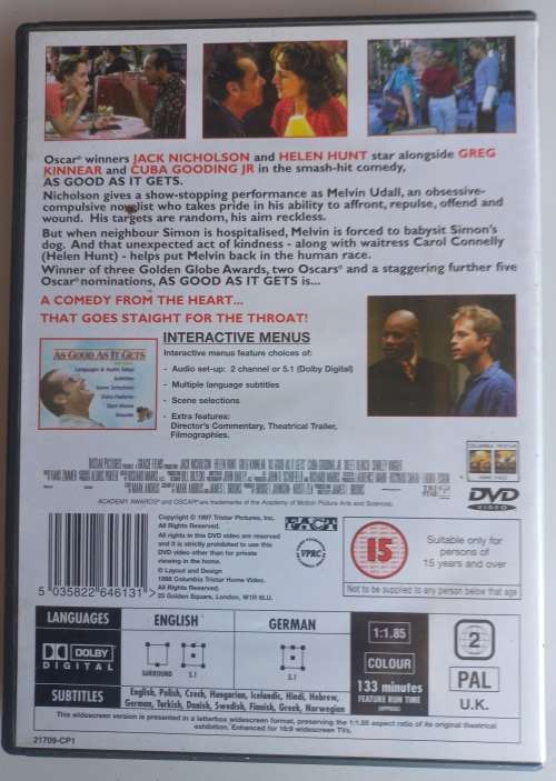 As good as it gets dvd