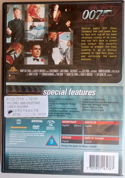 Goldfinger special edition dvd