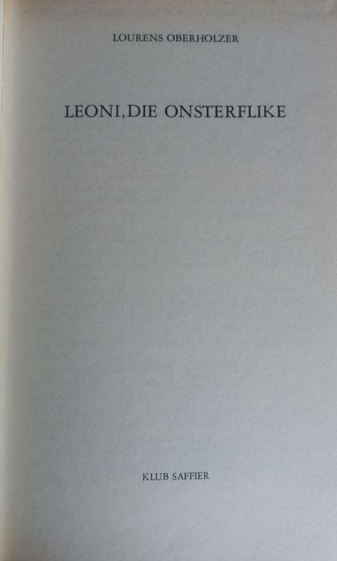 Leoni, die onsterflike deur Lourens Oberholzer