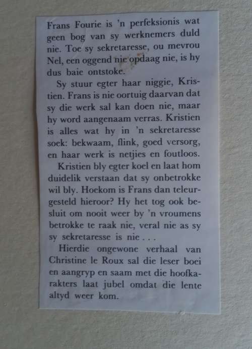 Die lente kom weer deur Christine le Roux