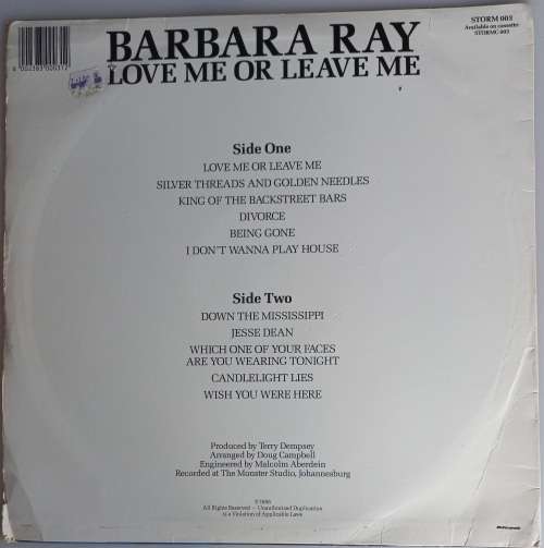 Barbara Ray - Love me or leave me LP