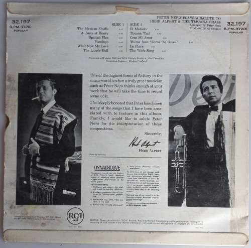 Peter Nero plays a salute to Herb Albert LP