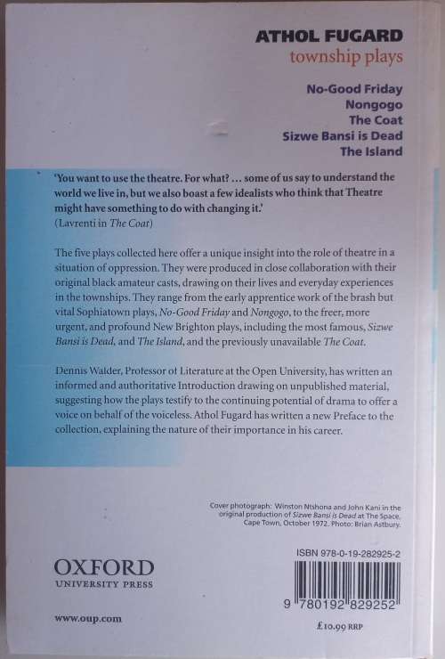 Township plays by Athol Fugard