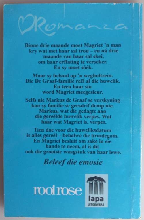 `n Man op sig deur Dina Botha (Romanza)