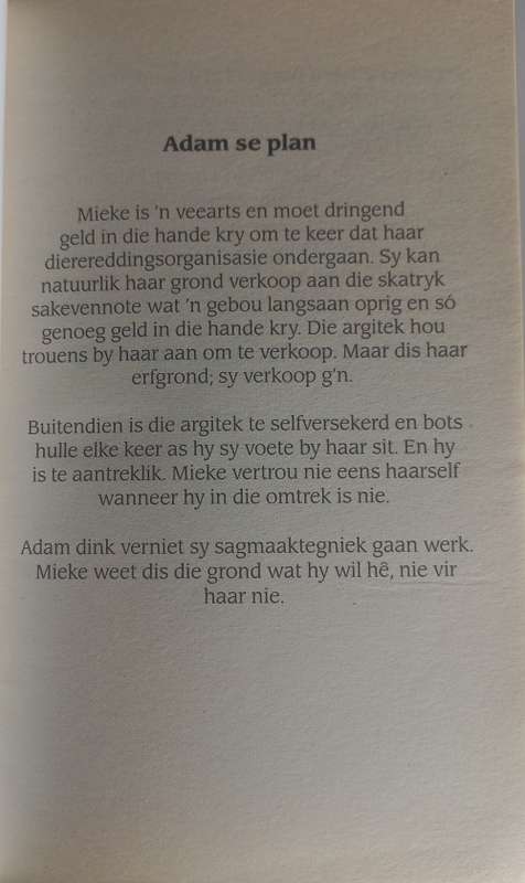Adam se plan deur Jacolet van den Berg ( Romanza)