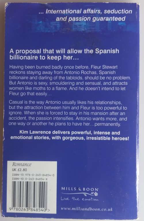 The Spaniard`s pregnancy proposal by Kim Lawrence (Mills & Boon)