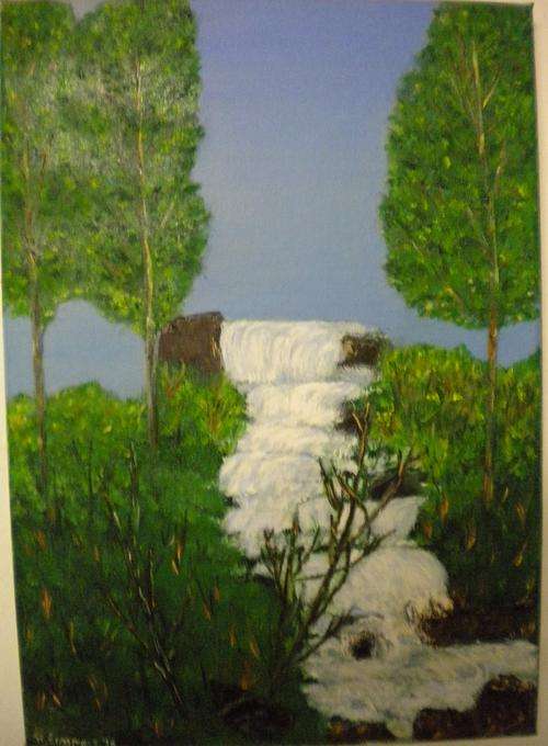 `Waterfall` Oil painting