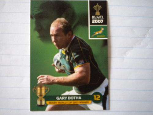 2011 World cup trading card no 141 - Gary Botha