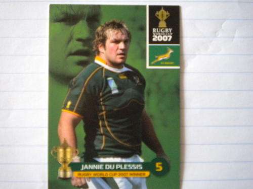 2011 World Cup trading card no 143 - Jannie du Plessis