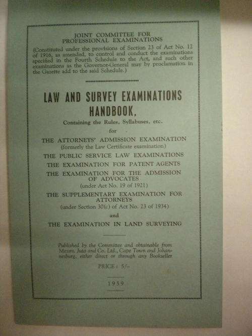 Law and survey examinations handbook 1959
