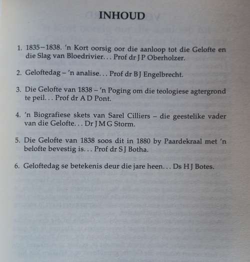 Die gelofte van 1838 - Prof dr AD Pont