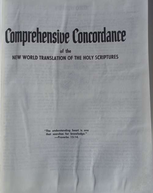 Comprehensive Concordance of the new world translation of the holy scriptures