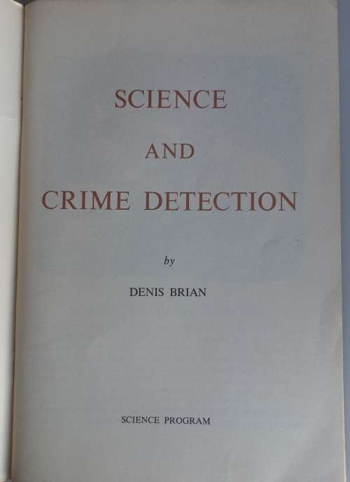 Science and crime detection by Denis Brian