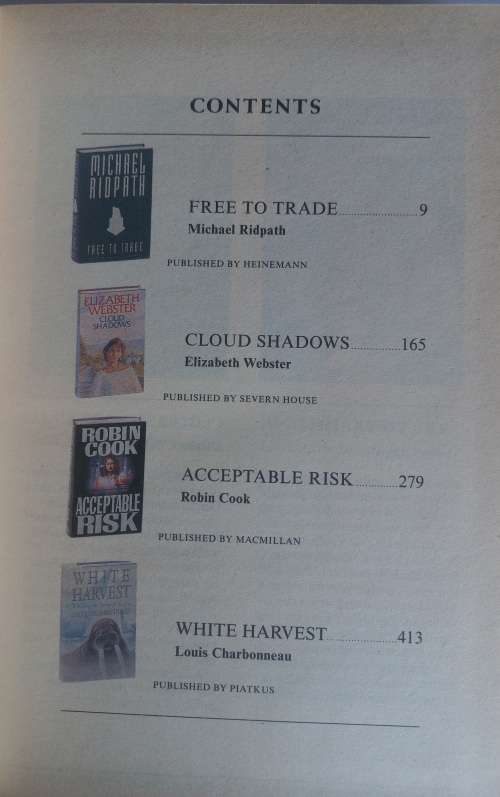 Reader`s digest condensed book: Free to trade, Cloud shadows, Acceptable risk