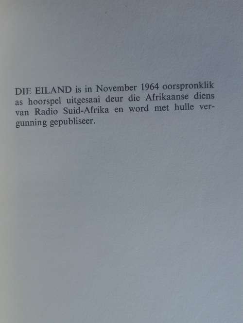 Die eiland deur Jac J Brits