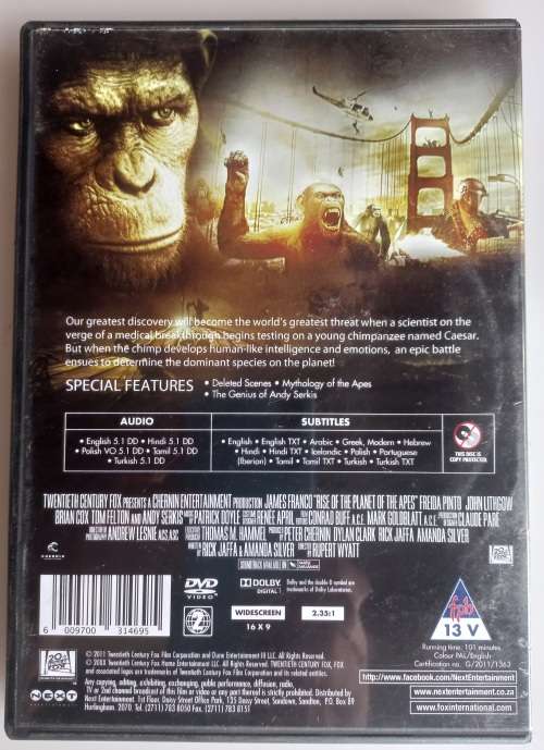 Rise of the planet of the apes dvd