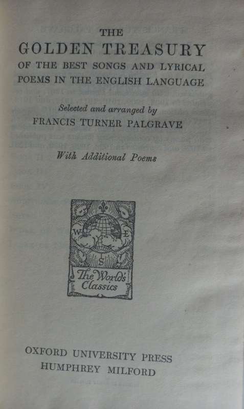 Palgraves golden treasury with additional poems