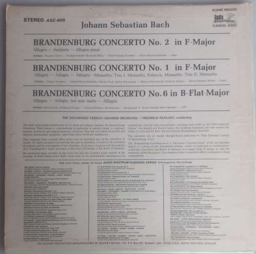 Joh. Seb. Bach - Brandenburg concertos LP