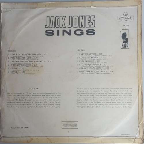 Jack Jones sings LP