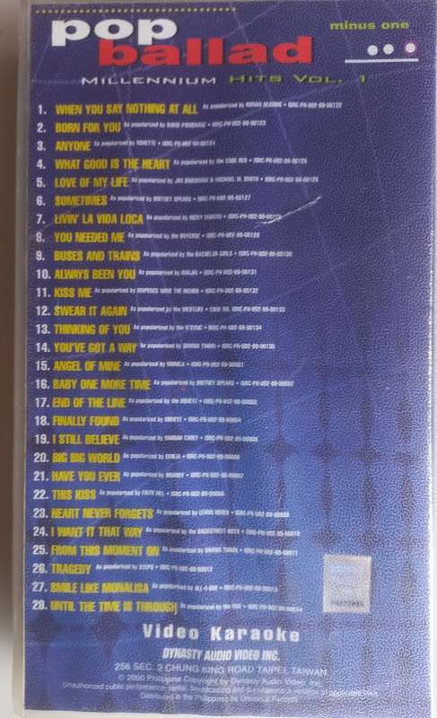 Pop ballad millennium hits volume one (video karaoke) VHS
