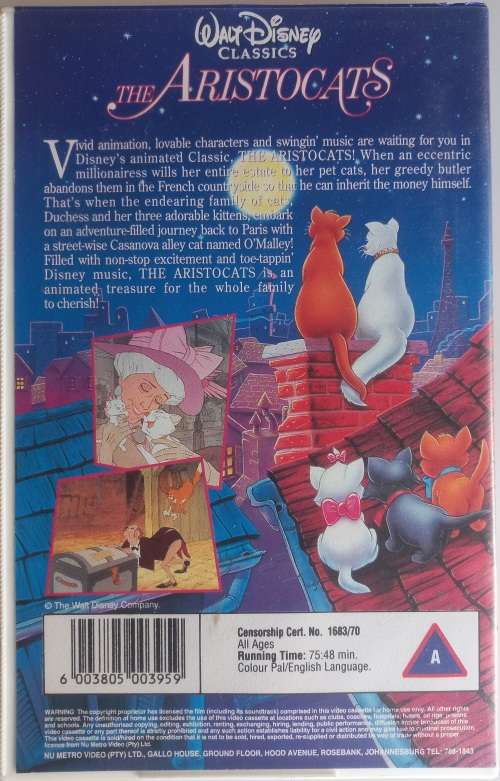 The aristocats VHS