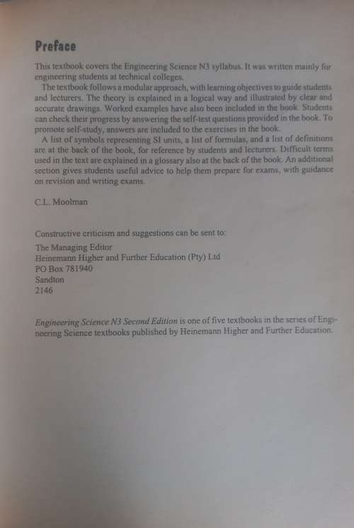 Engineering science N3 by CL Moolman