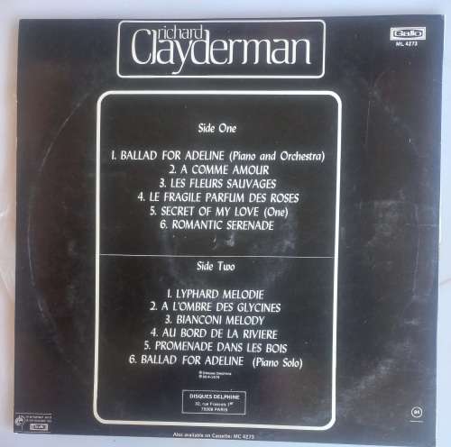 Richard Clayderman - Ballad for Adeline LP