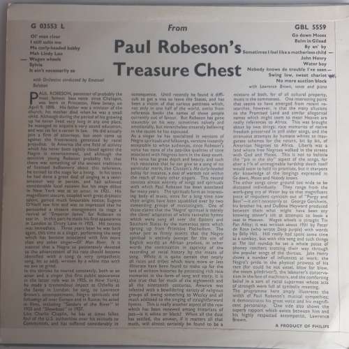 From Paul Robeson`s treasure chest LP