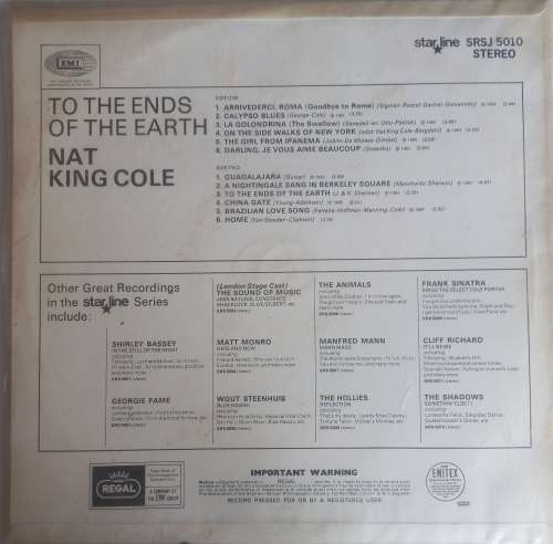 Nat King Cole - To the ends of the earth LP