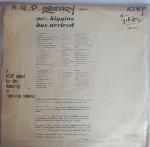 Mr. Higgins has arrived LP