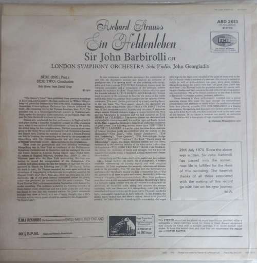 Richard Strauss Ein Heldenleben LP