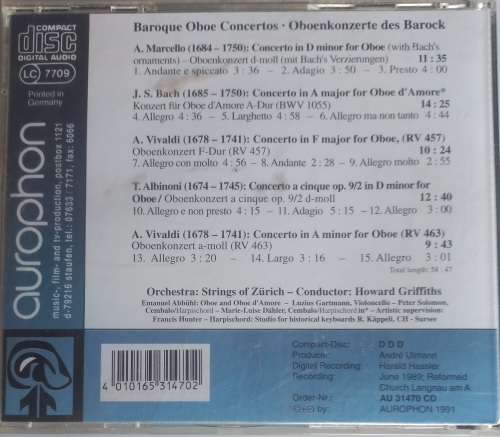 Marcello,Bach,Vivaldi,Albinoni - Baroque Oboe Concertos cd