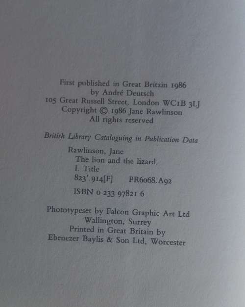 The lion and the lizard by Jane Rawlinson