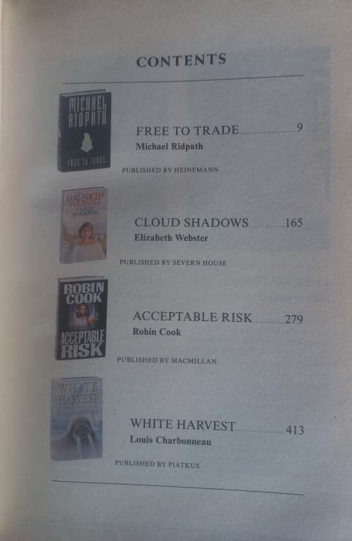 Reader`s digest condensed book: Free to trade, Cloud shadows, Acceptable risk
