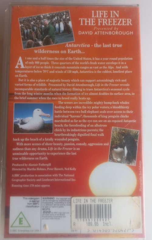 Life in the freezer - David Attenborough 2 x VHS